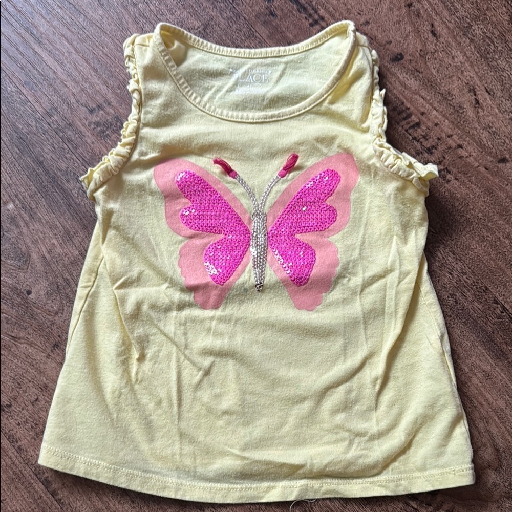 Yellow Butterfly Kids Top size 4t